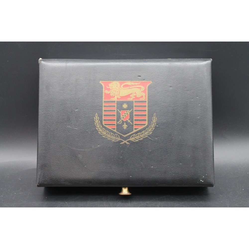 Buxton Lord Buxton Men Jewelry Watch Box Valet Black Crest Brass Knob MCM